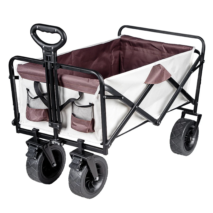 Heavy-Duty Folding Utility Wagon – Collapsible Outdoor Cart for Beach, Garden & Camping