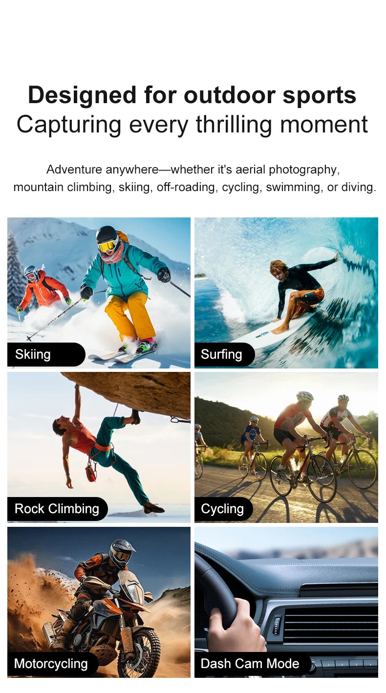 4K Action Camera with WiFi – Waterproof Sports Cam