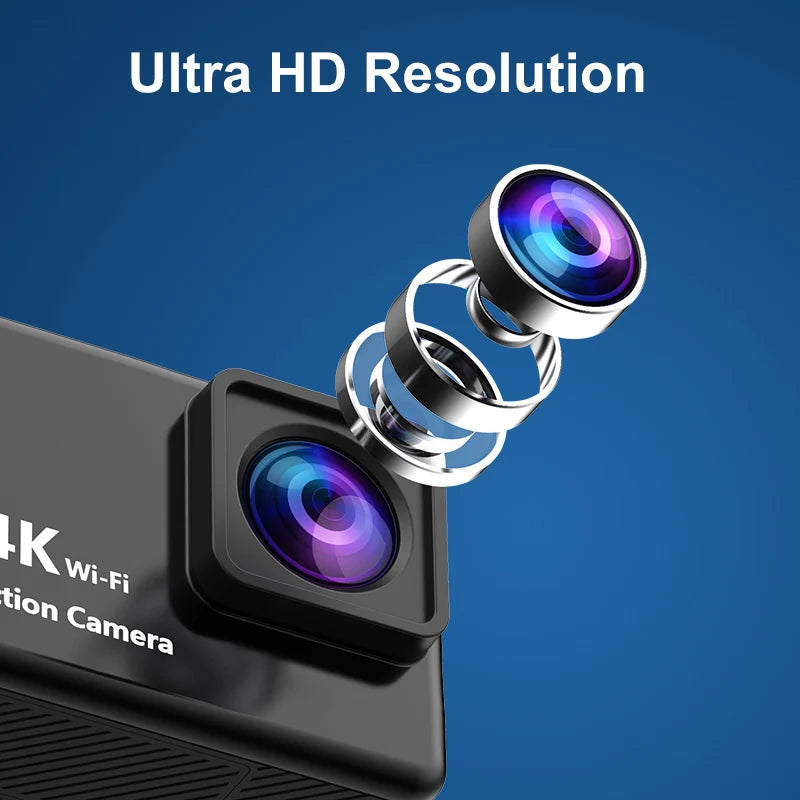 4K Action Camera with WiFi – Waterproof Sports Cam
