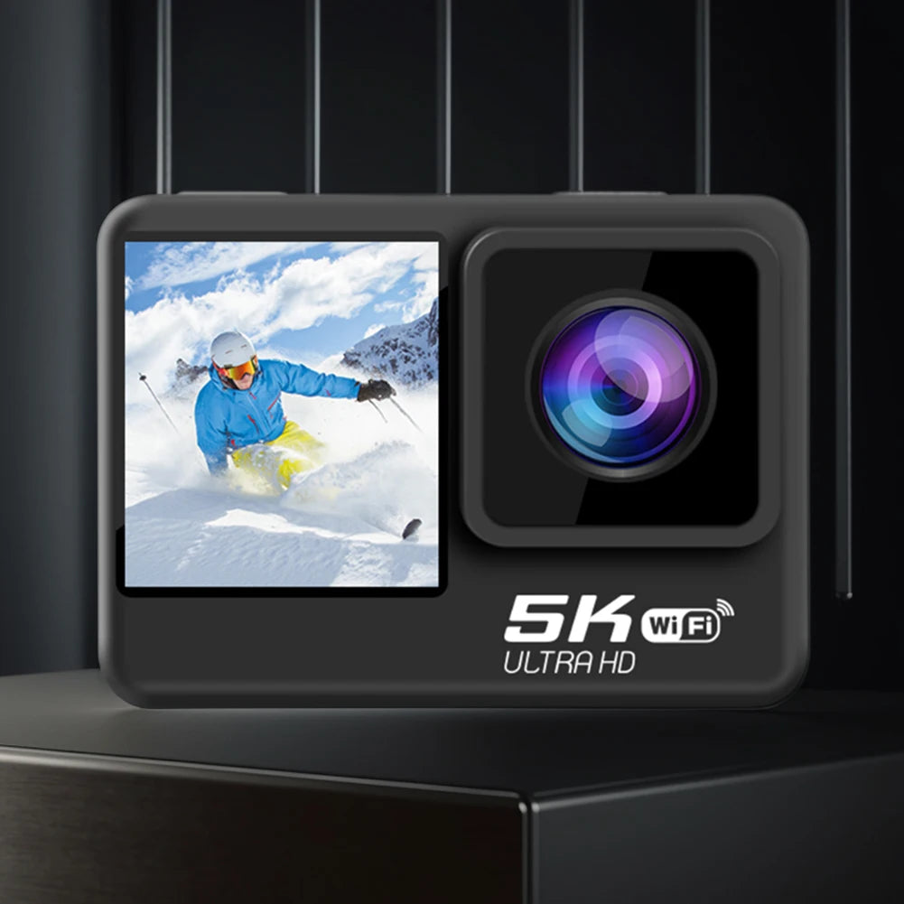 4K 60FPS Dual-Screen Action Camera with Remote