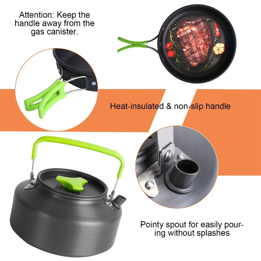 16-Piece Camping Cookware Set with Stove & Utensils