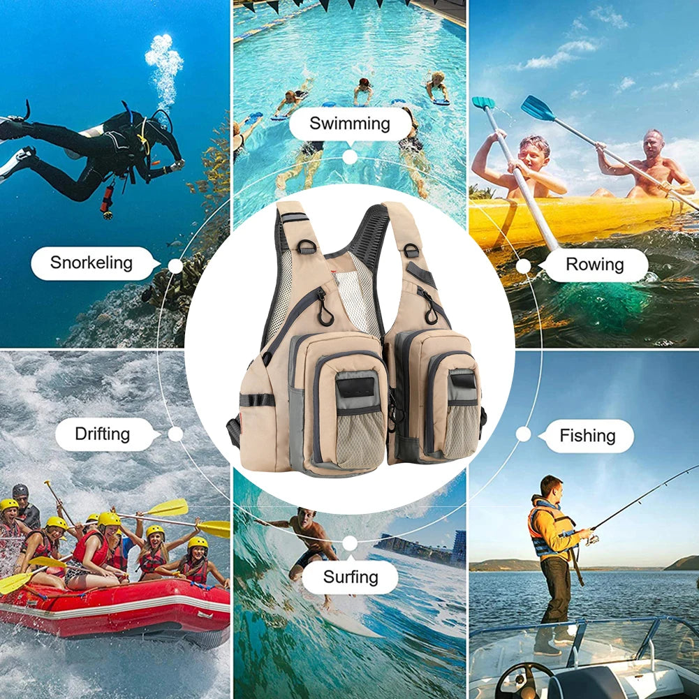 Fly Fishing Vest with 10 Pockets – Waterproof & Adjustable