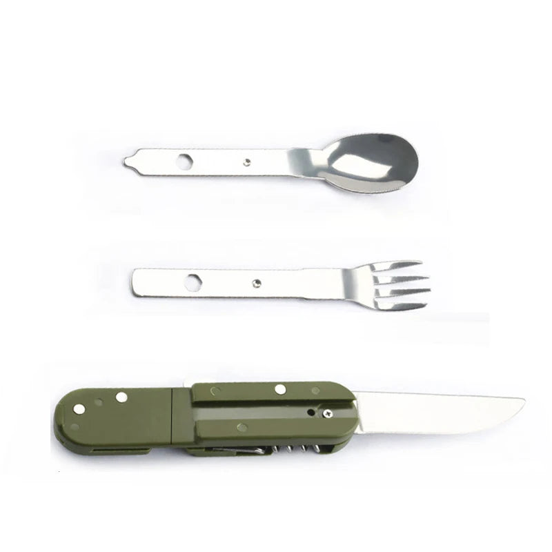 Stainless Steel Folding Camping Cutlery Set
