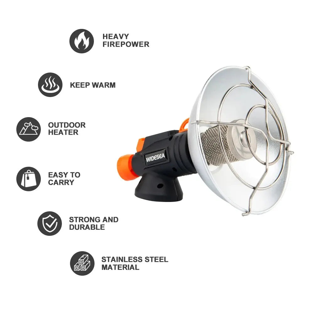 Widesea Portable Stainless Steel Camping Heater – Outdoor Gas Burner & Fireplace