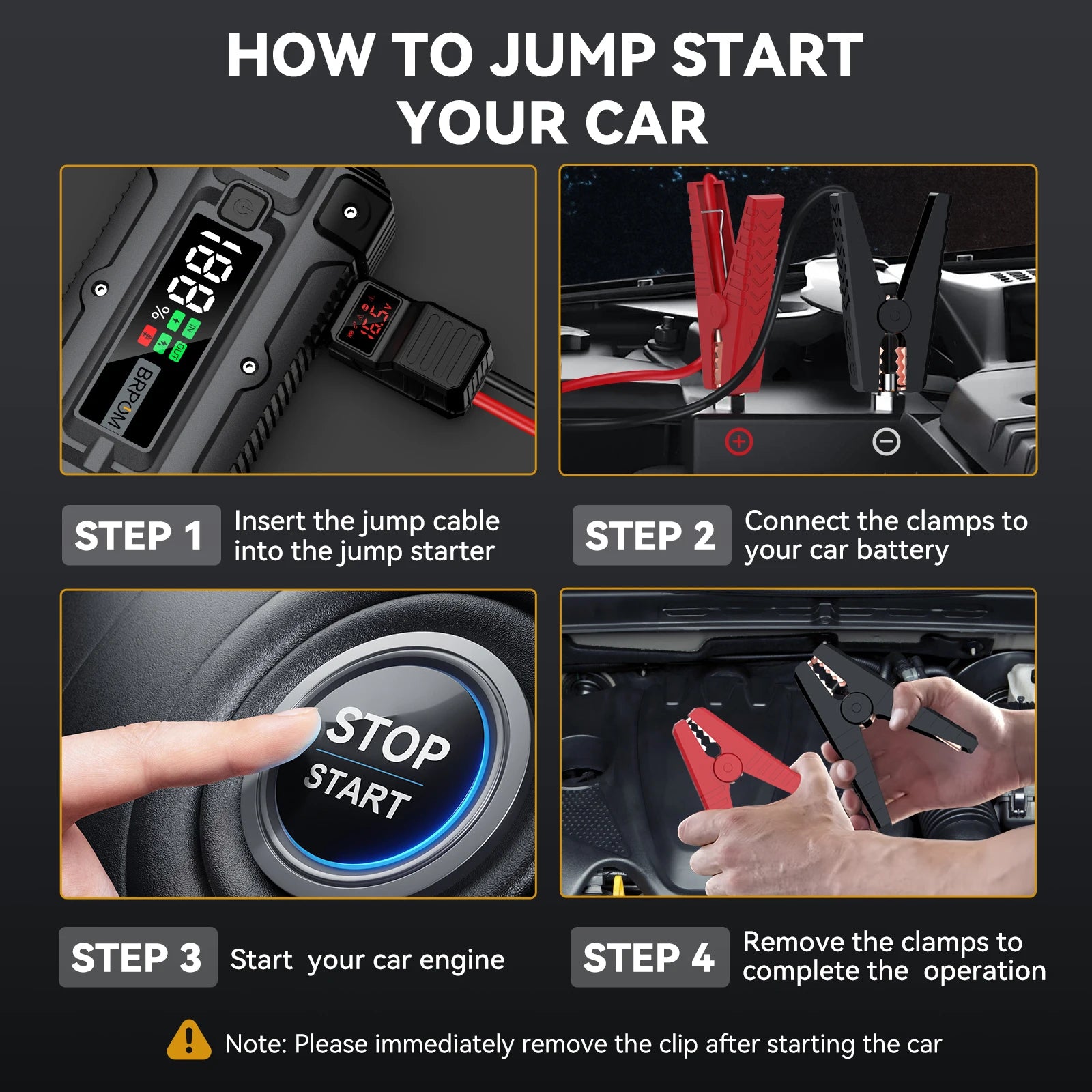 3000A–5000A Car Jump Starter & Power Bank for 12V Vehicles