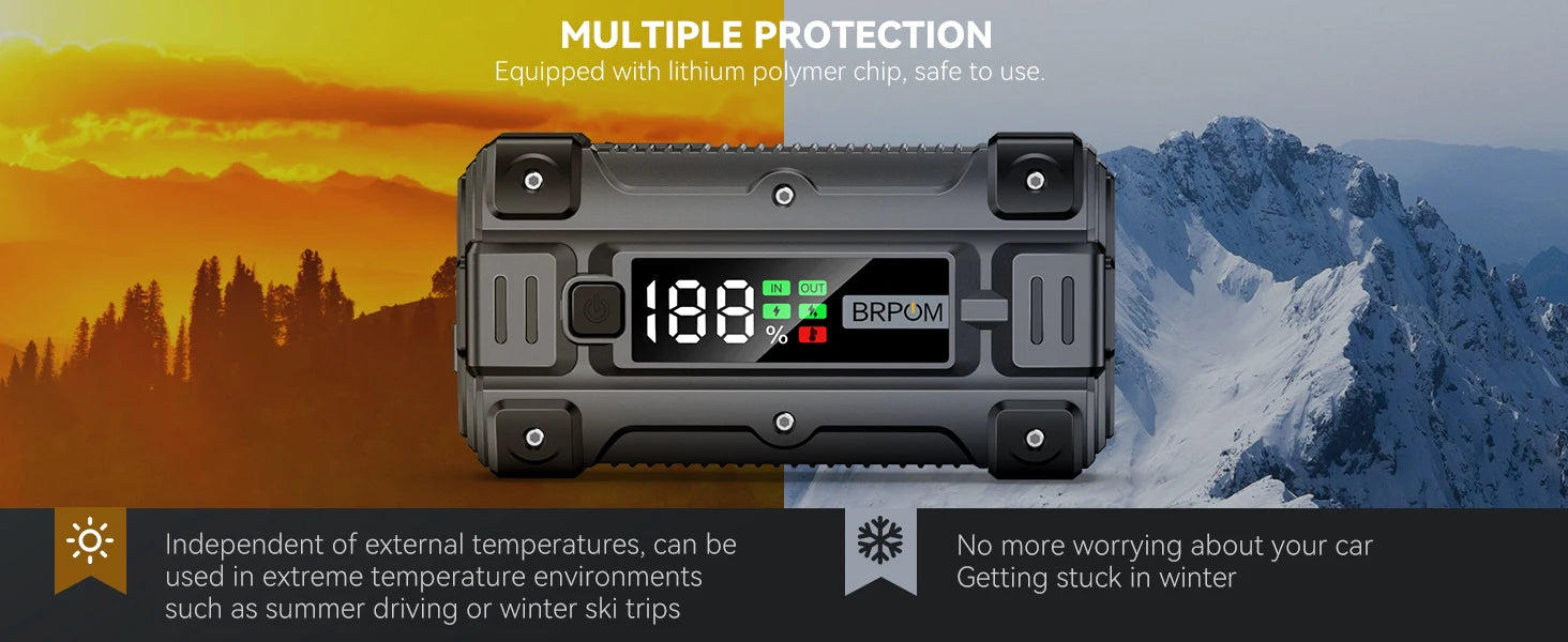 3000A–5000A Car Jump Starter & Power Bank for 12V Vehicles