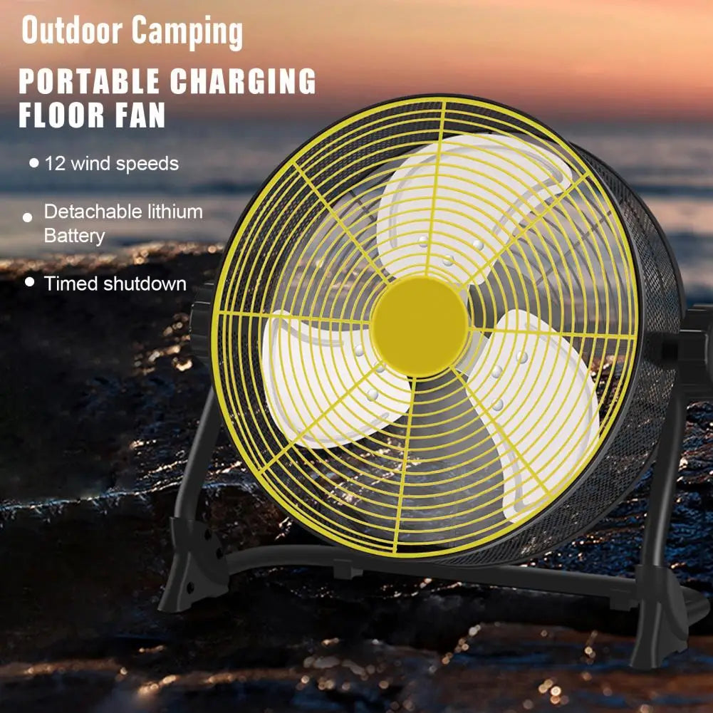 12-Inch Rechargeable High-Velocity Camping Fan