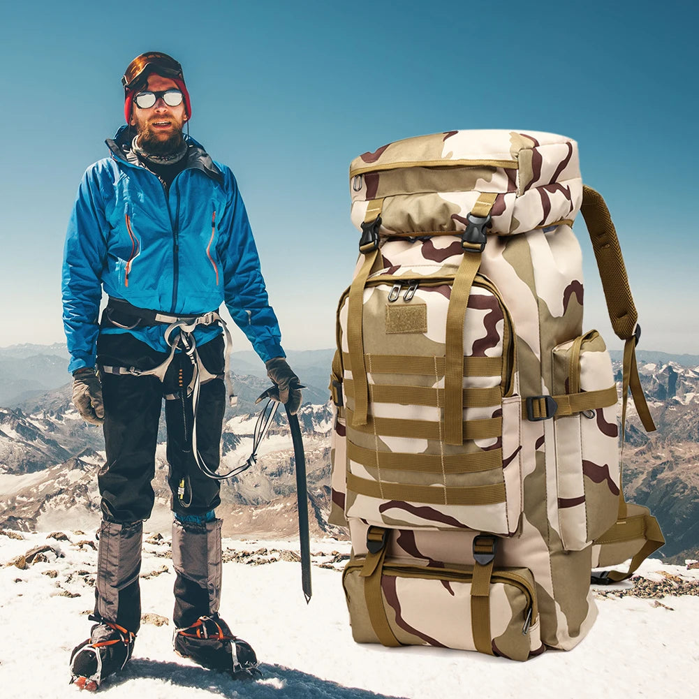 80L Waterproof Tactical Hiking & Climbing Backpack