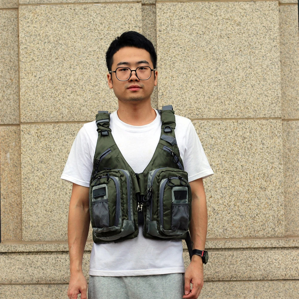 Fly Fishing Vest with 10 Pockets – Waterproof & Adjustable