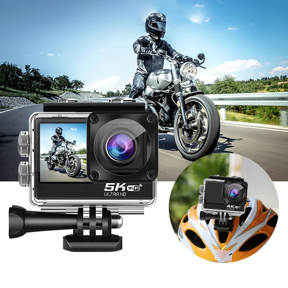 4K 60FPS Dual-Screen Action Camera with Remote
