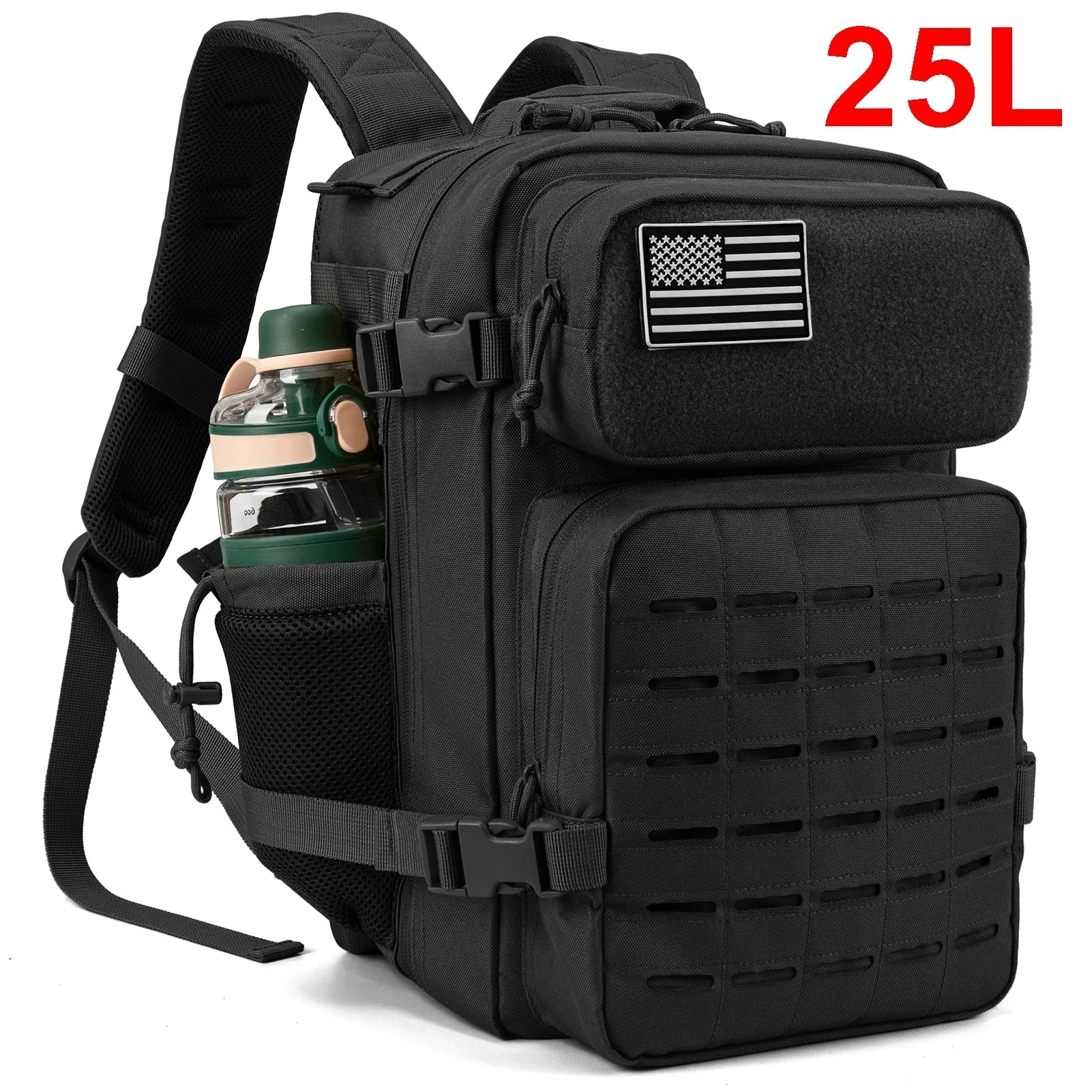 25L/45L Tactical Outdoor Survival Backpack with Bottle Holder