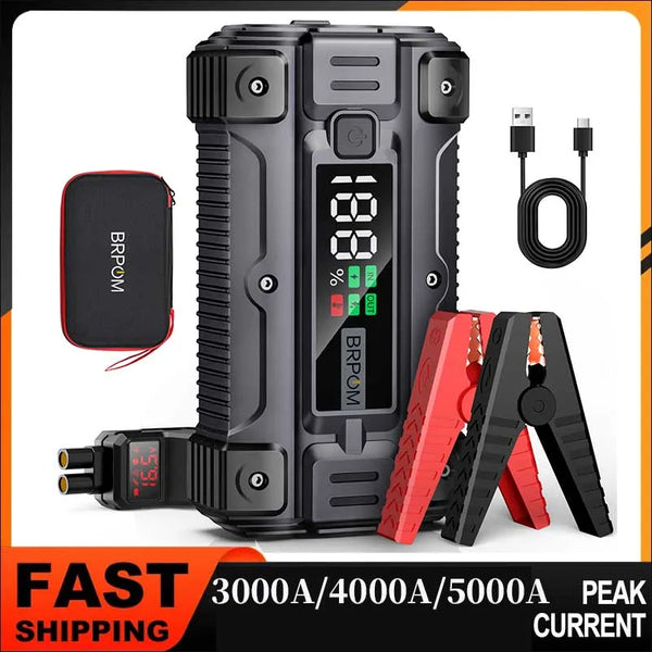 3000A–5000A Car Jump Starter & Power Bank for 12V Vehicles