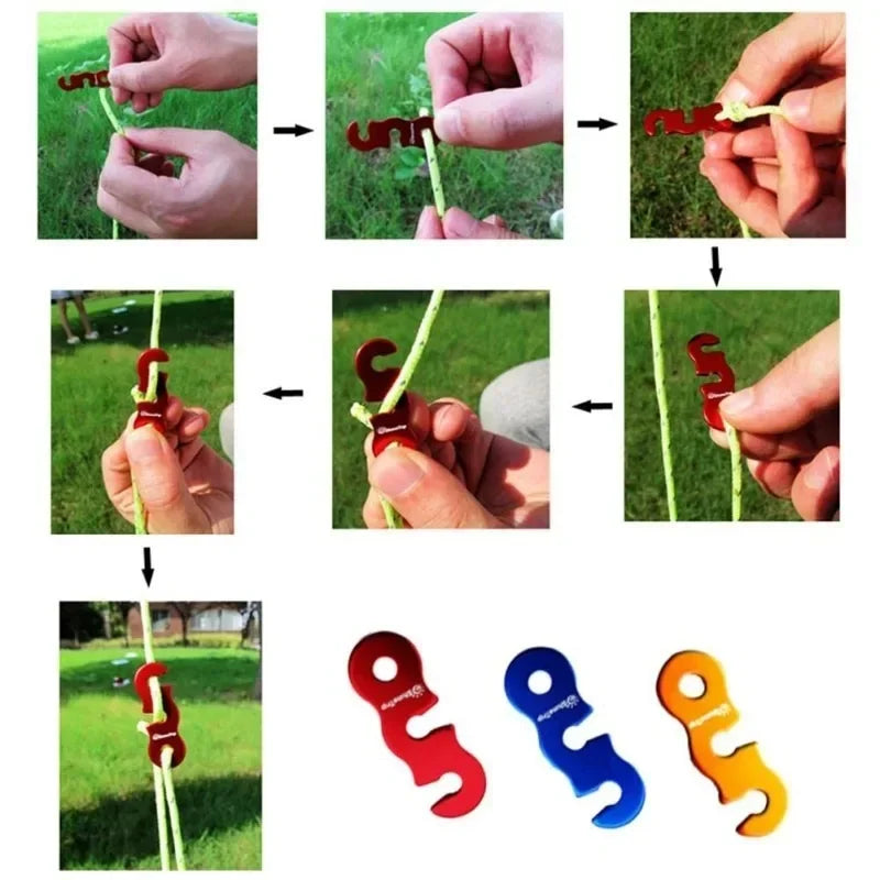 Reflective Tent Ropes (4-Pack) – Windproof Camping Lines with Buckles