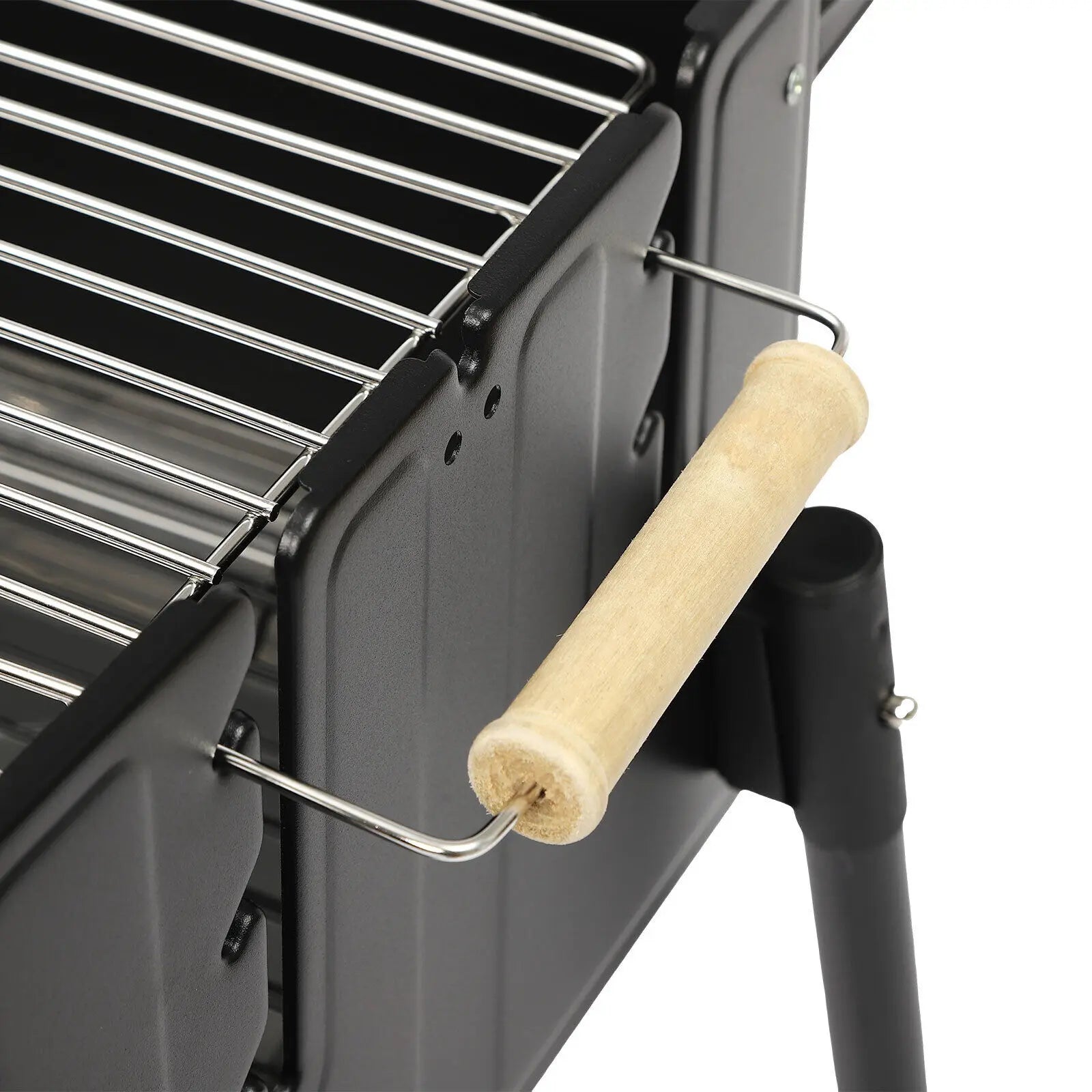 Portable Stainless Steel Folding Charcoal BBQ Grill & Tool Kit