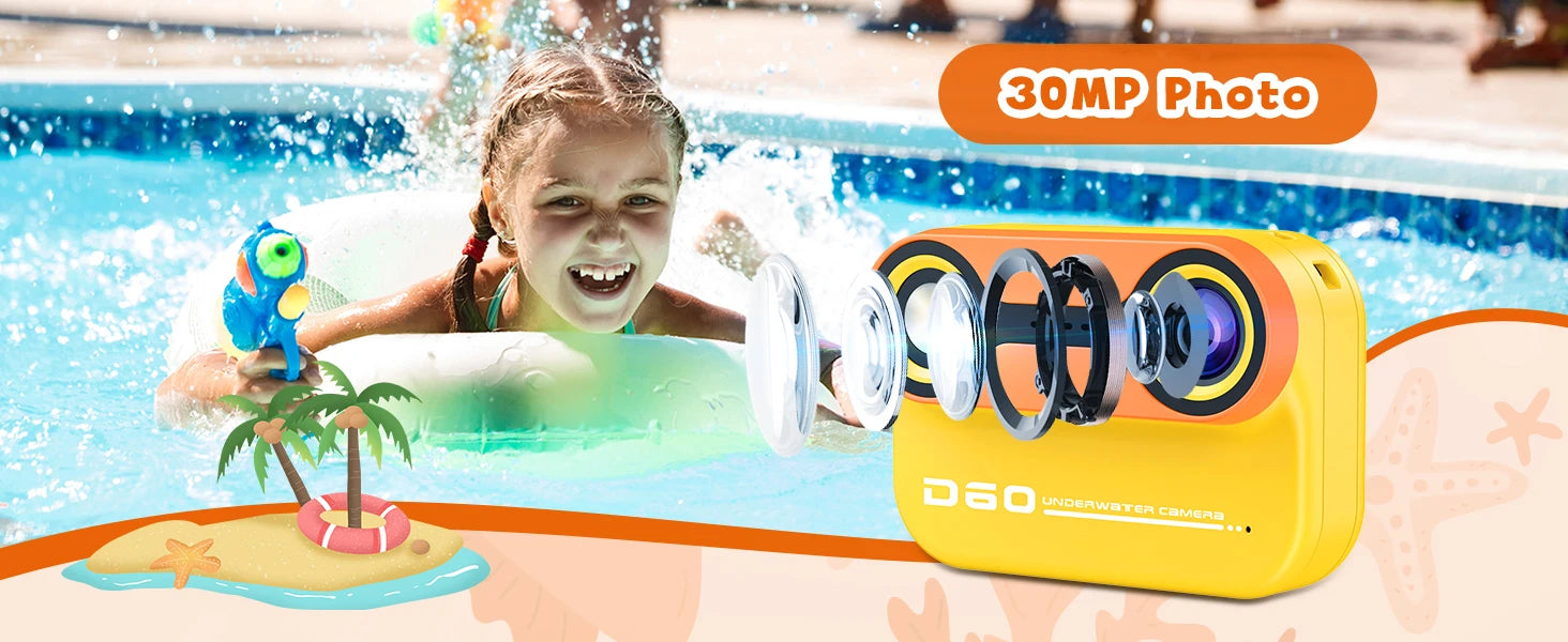 Waterproof Kids HD Camera with 32GB Card
