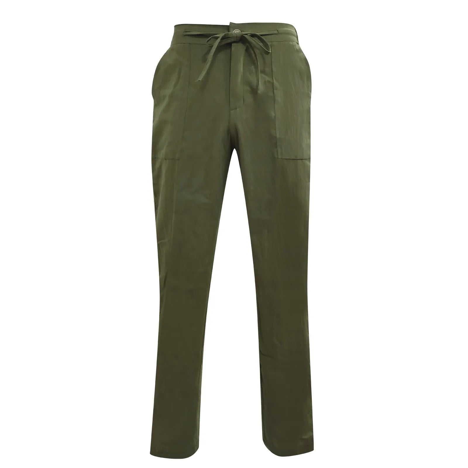 Men’s Plus Size Cotton-Linen Casual Drawstring Pants