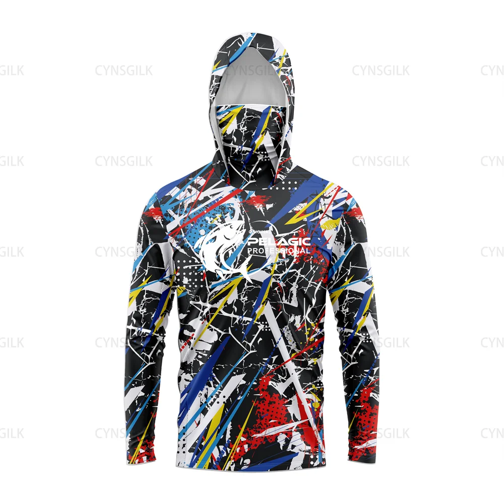 Pelagic Men’s Long Sleeve Hooded Fishing Shirt – UV Protection Performance Apparel