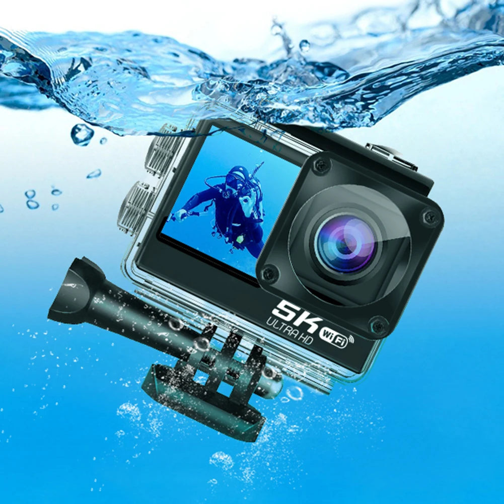 4K 60FPS Dual-Screen Action Camera with Remote