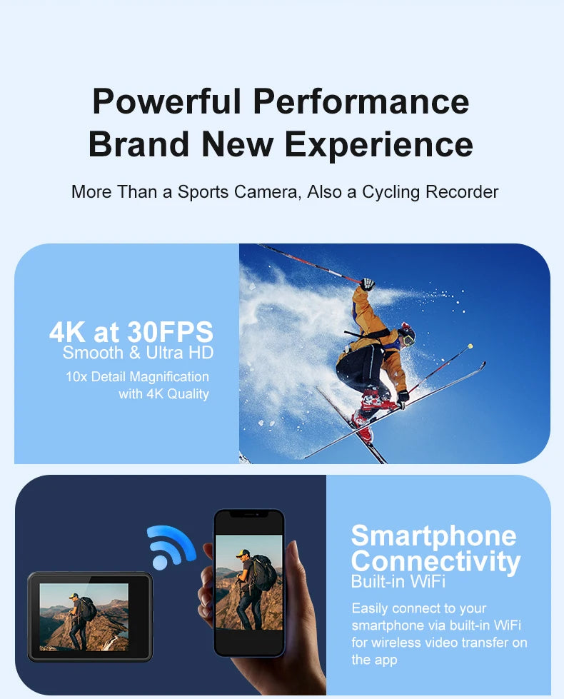 4K Action Camera with WiFi – Waterproof Sports Cam