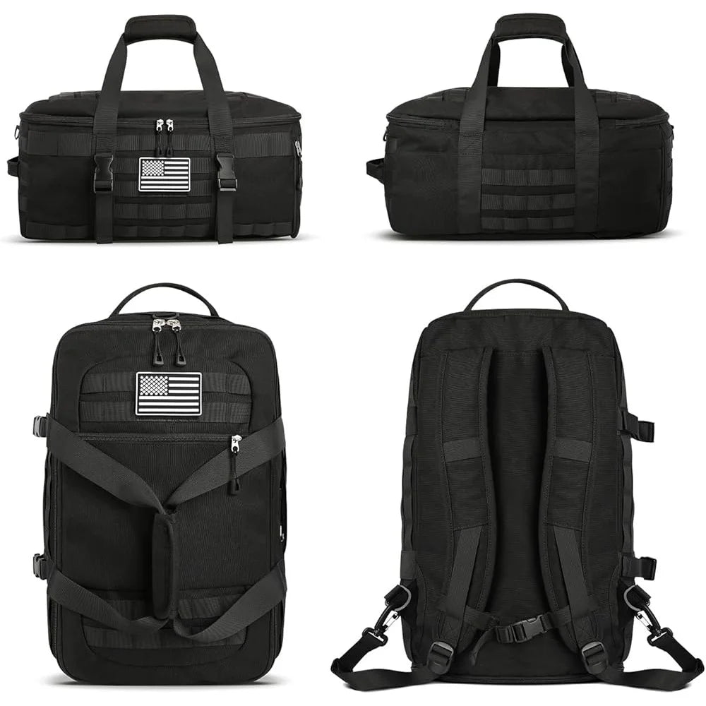 3-in-1 Tactical Duffle Backpack with Shoe Compartment