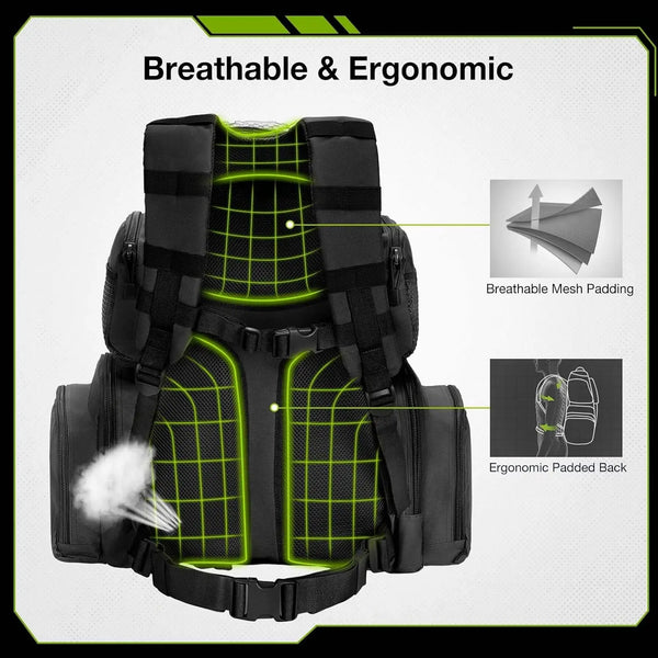 Tactical Range Backpack with Pistol Case – Black