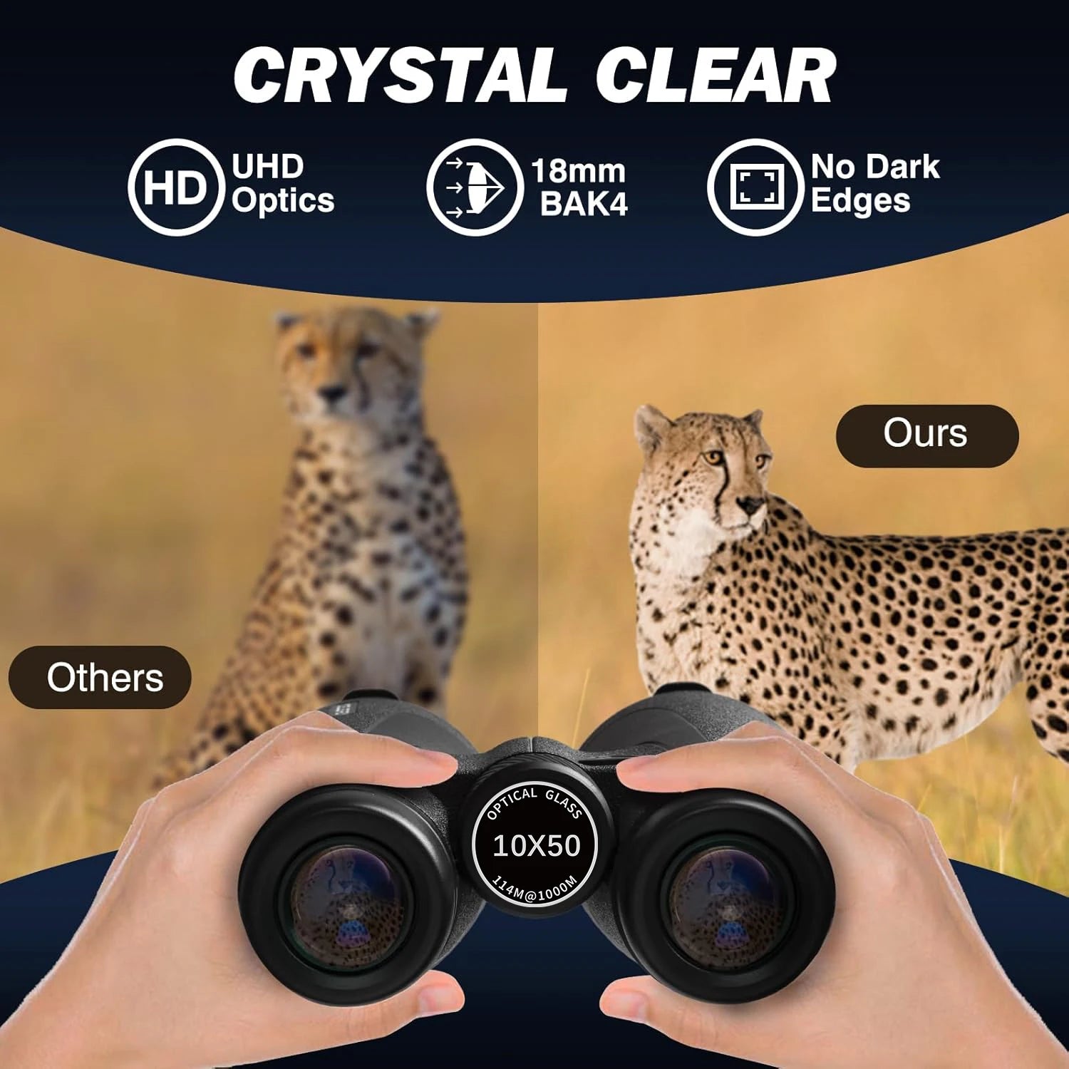 10x50 Waterproof Binoculars – BAK4 Prism Long Range