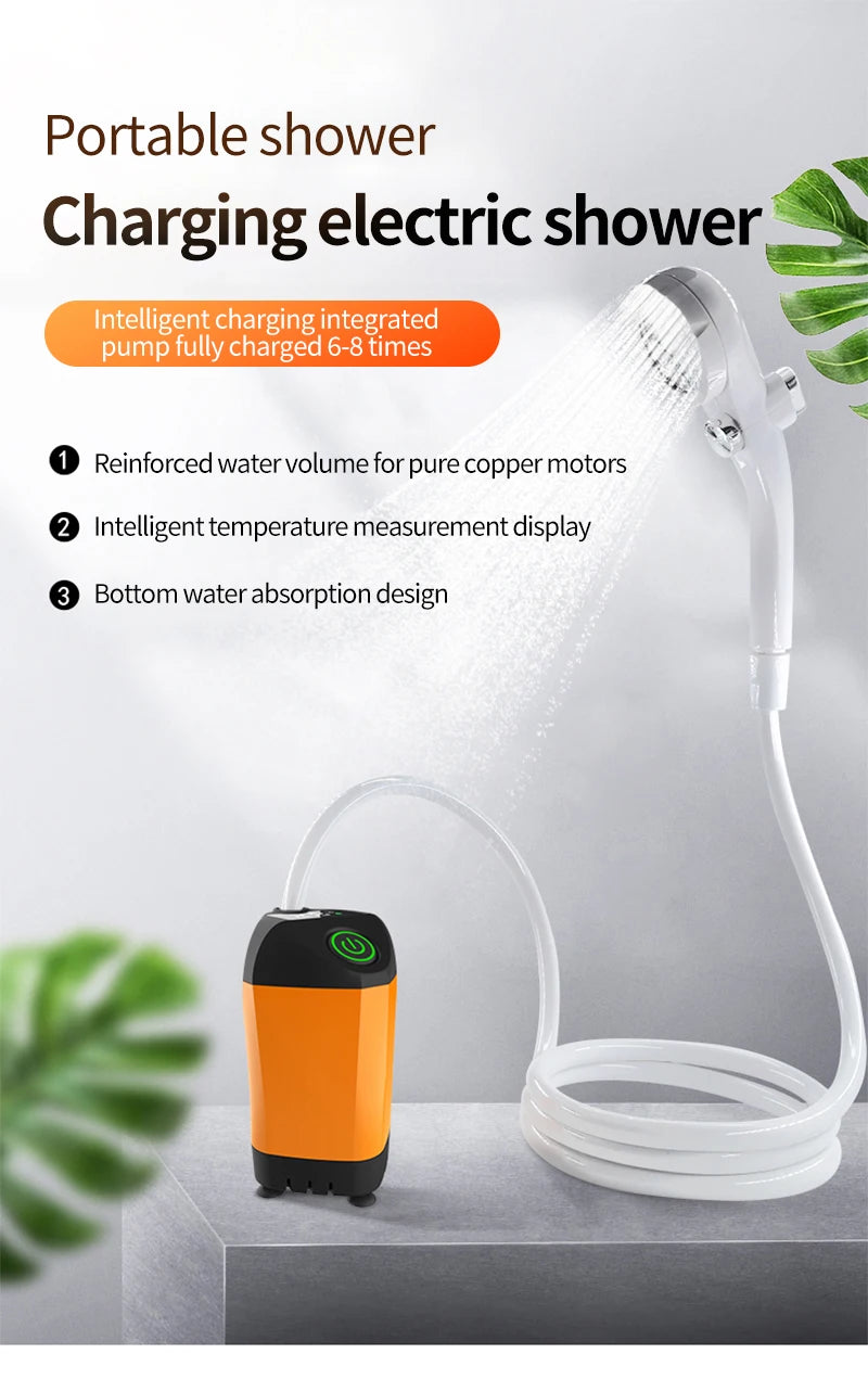 Portable Electric Camping Shower – USB Rechargeable, Waterproof Outdoor Pump
