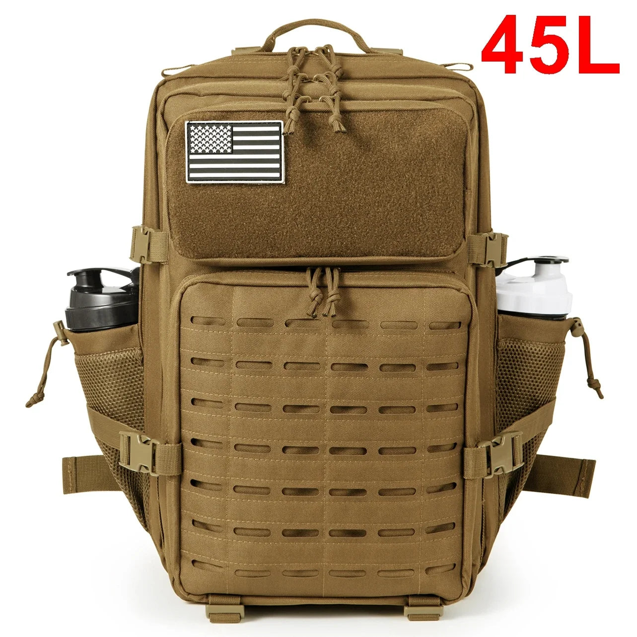 25L/45L Tactical Outdoor Survival Backpack with Bottle Holder