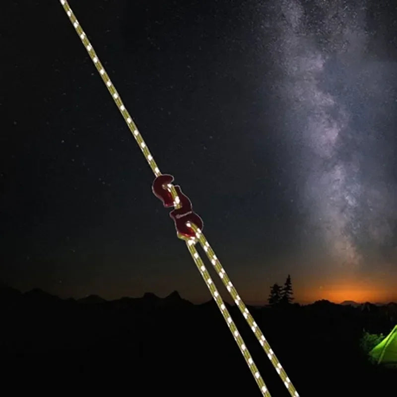 Reflective Tent Ropes (4-Pack) – Windproof Camping Lines with Buckles