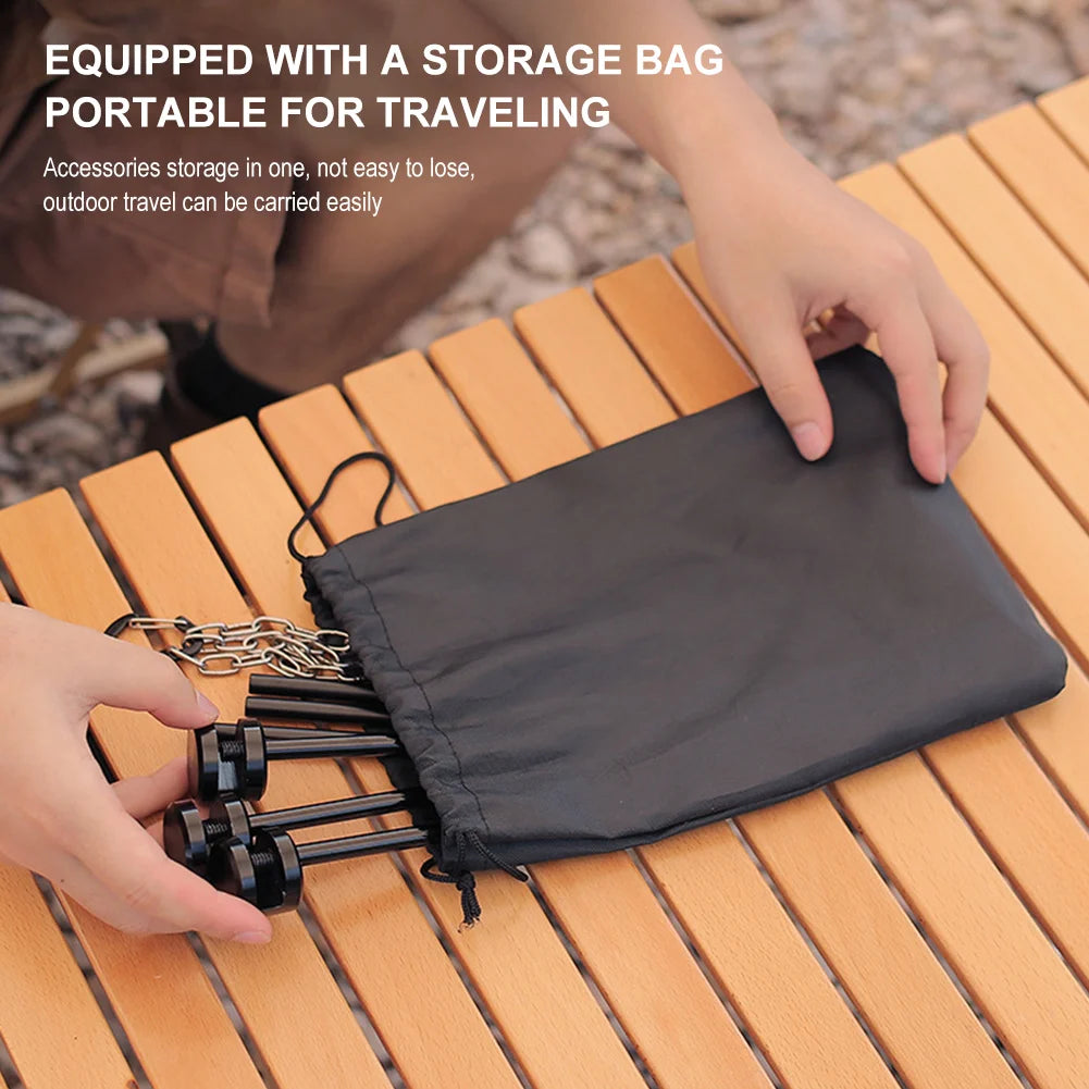 Portable Adjustable Triangular BBQ Grill Pot Rack with Chain