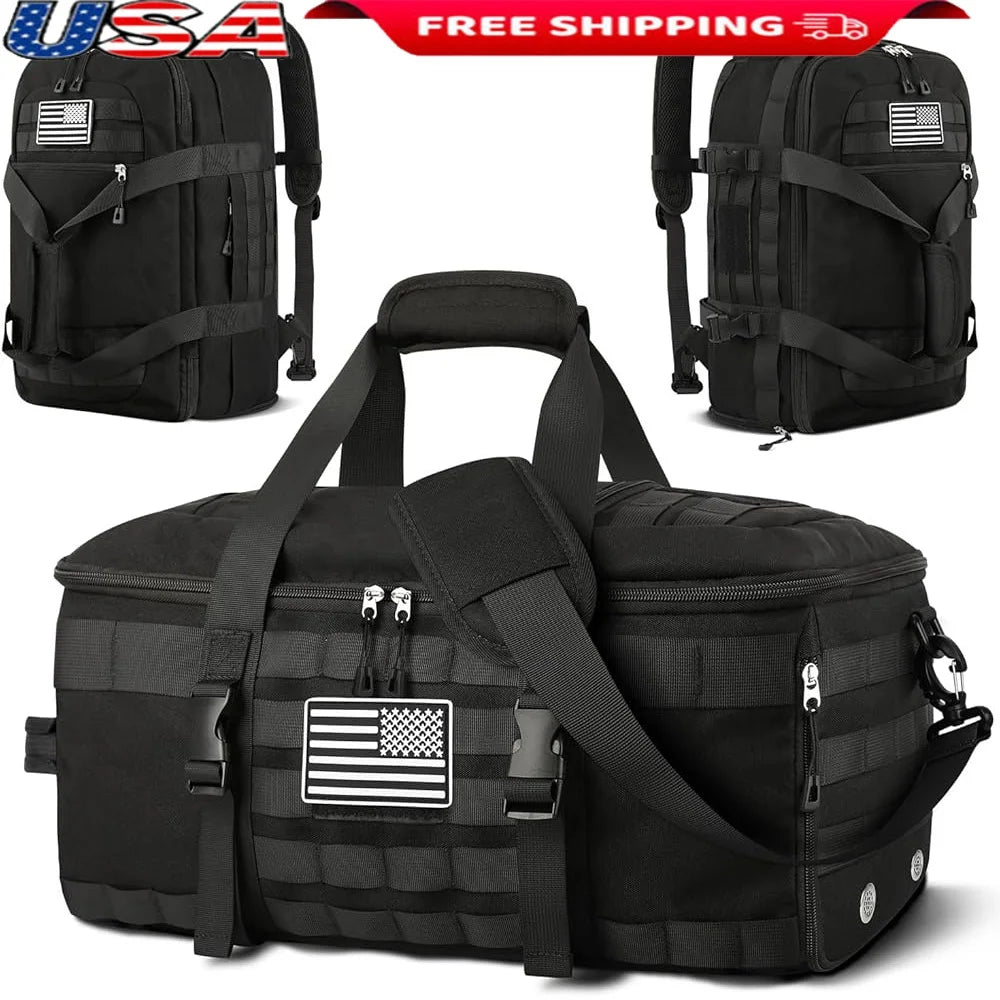 3-in-1 Tactical Duffle Backpack with Shoe Compartment