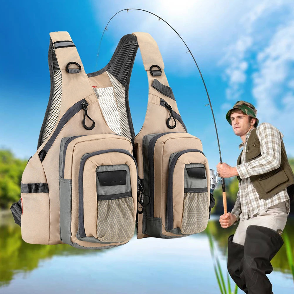 Fly Fishing Vest with 10 Pockets – Waterproof & Adjustable
