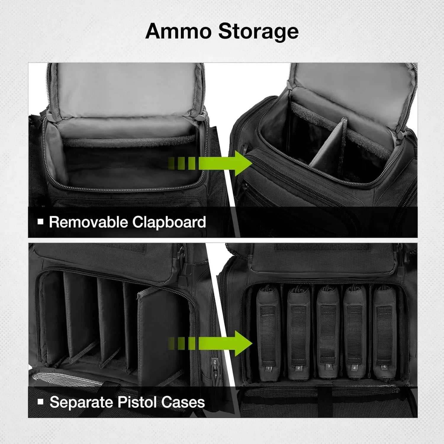 Tactical Range Backpack with Pistol Case – Black