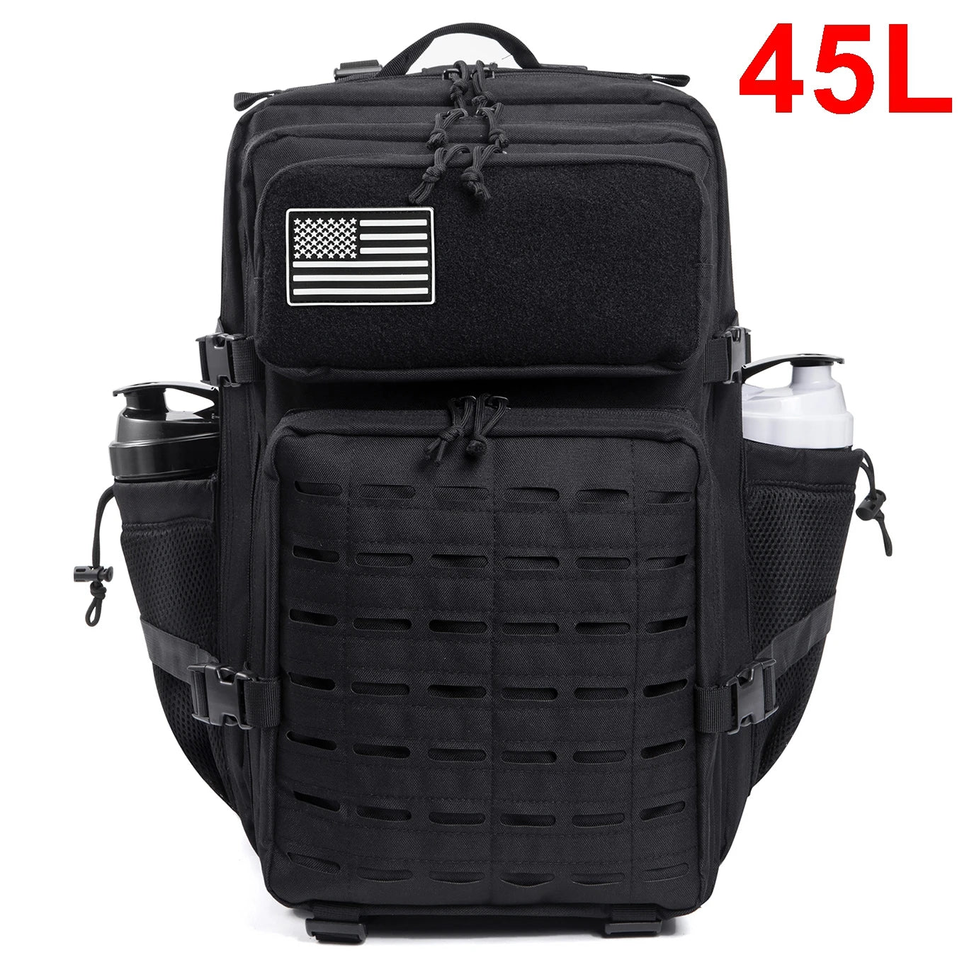 25L/45L Tactical Outdoor Survival Backpack with Bottle Holder