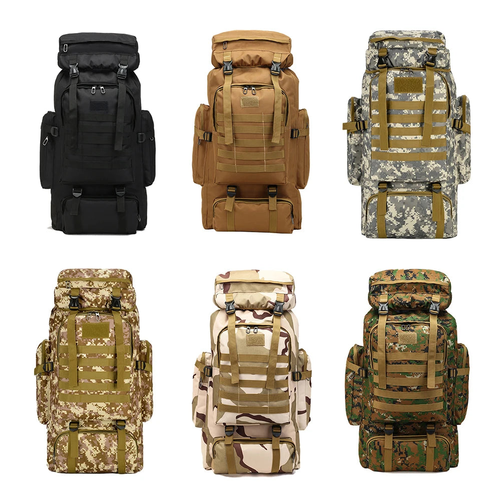 80L Waterproof Tactical Hiking & Climbing Backpack