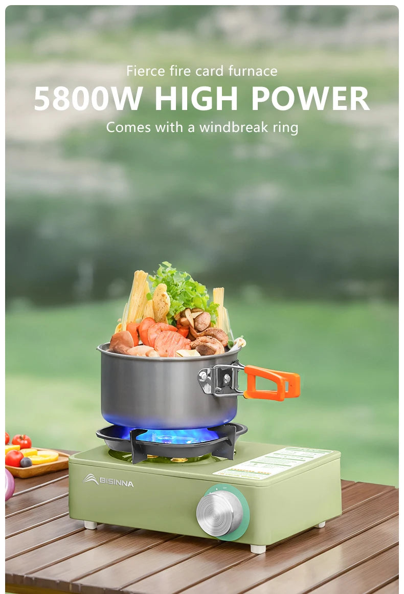 BISINNA 5800W Camping Stove – High-Power Portable Gas Burner for Outdoor Cooking