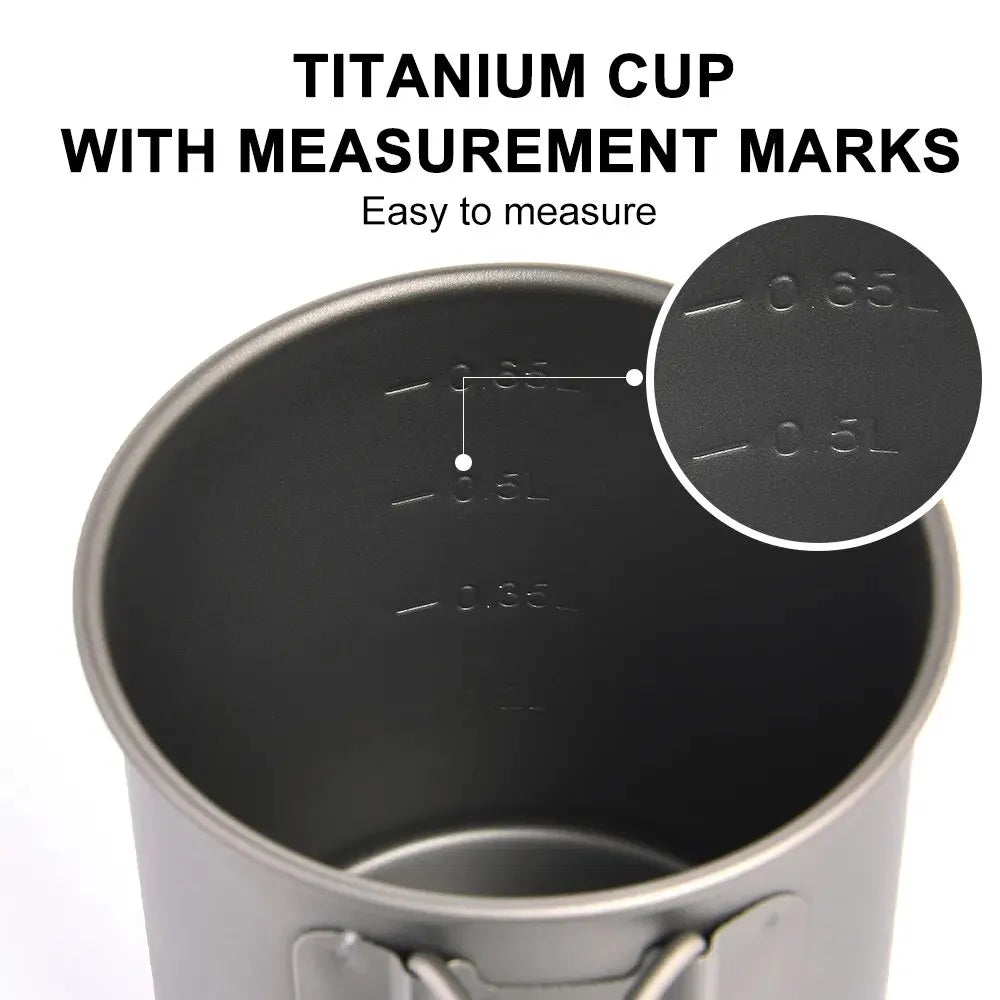 Widesea Titanium Camping Mug – Lightweight Outdoor Travel Cup for Hiking & Picnic