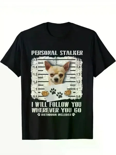 Men’s Funny Chihuahua Mugshot Graphic T-Shirt