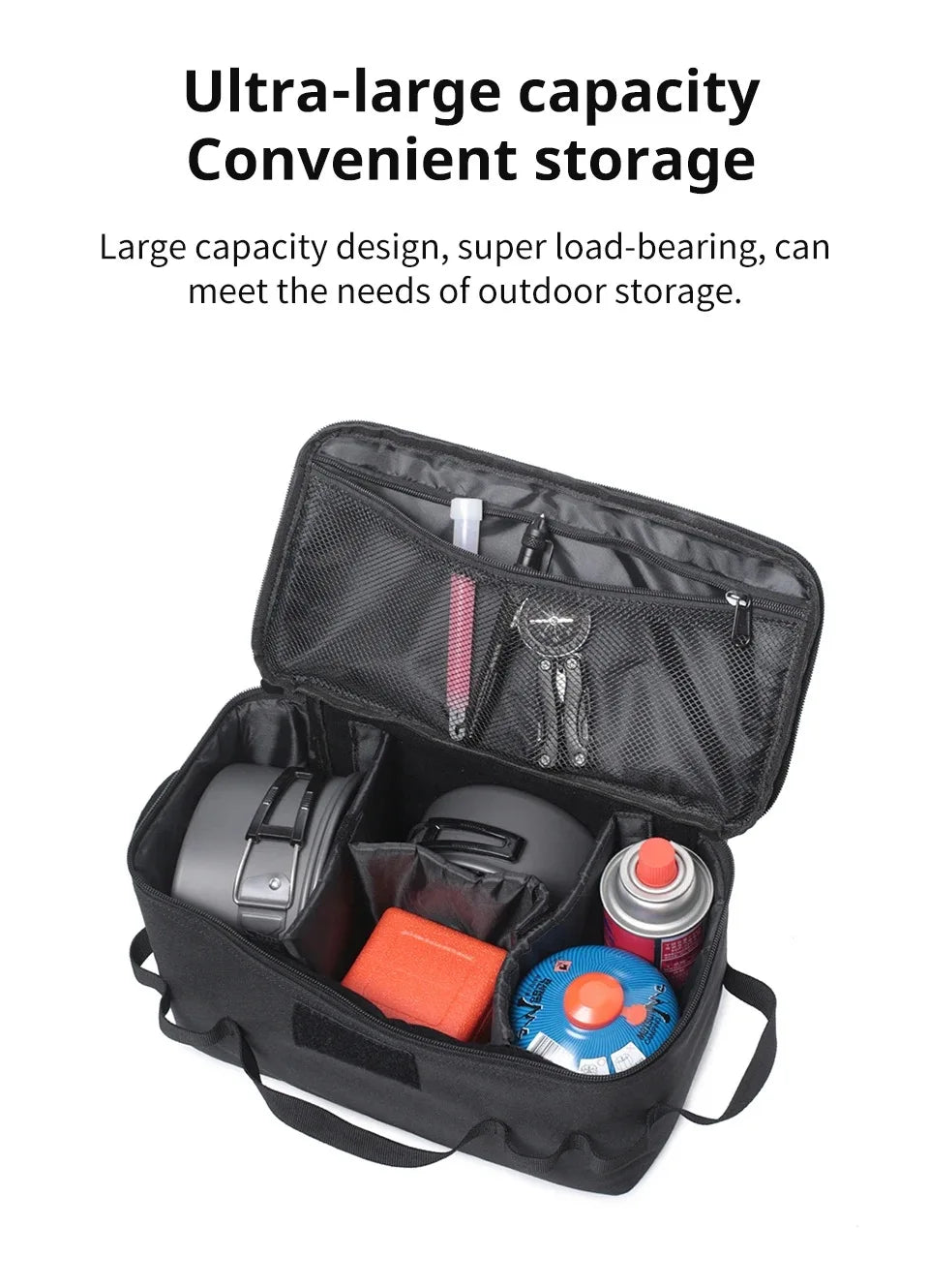 Large Capacity Gas Tank Storage Bag – Outdoor Camping Tool & Cookware Organizer