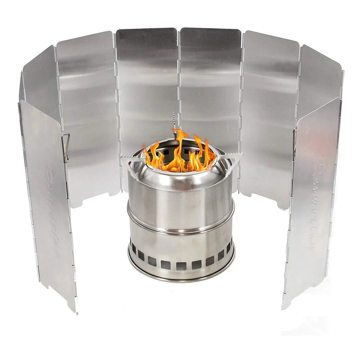 Aluminum Alloy Camping Stove Windshield – 8/9/10 Plate Foldable Wind Screen