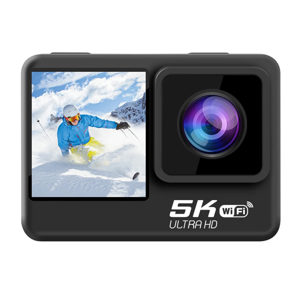 4K 60FPS Dual-Screen Action Camera with Remote