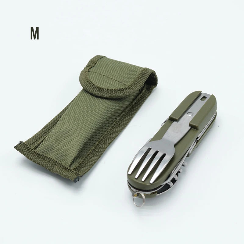 Stainless Steel Folding Camping Cutlery Set