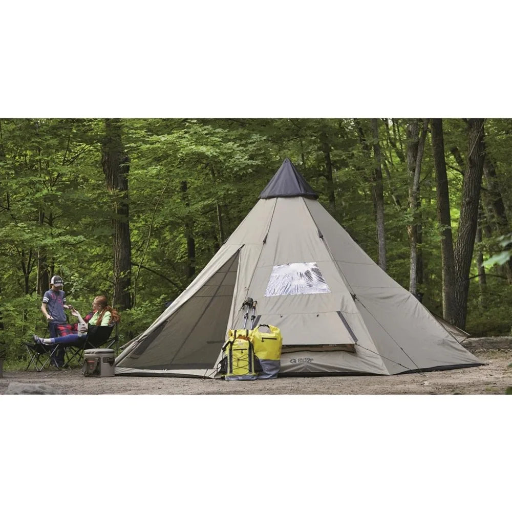 8-Person Waterproof Camping Teepee Tent – 18'x18'