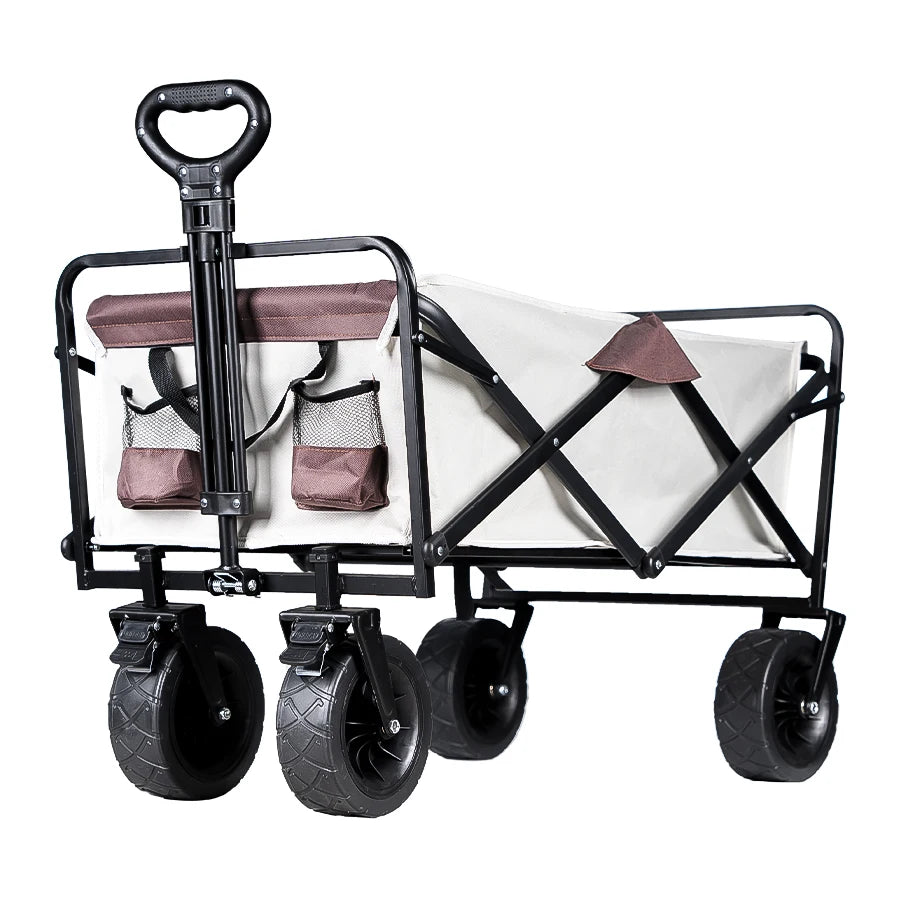 Heavy-Duty Folding Utility Wagon – Collapsible Outdoor Cart for Beach, Garden & Camping