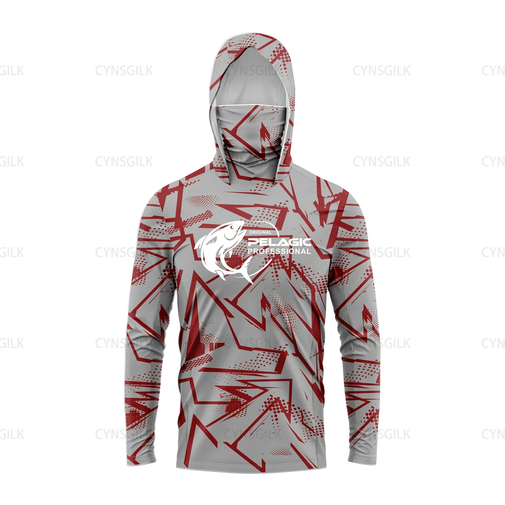 Pelagic Men’s Long Sleeve Hooded Fishing Shirt – UV Protection Performance Apparel