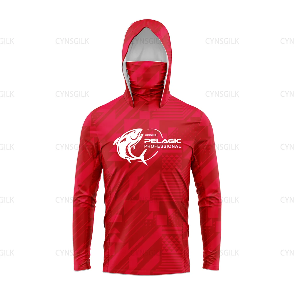 Pelagic Men’s Long Sleeve Hooded Fishing Shirt – UV Protection Performance Apparel