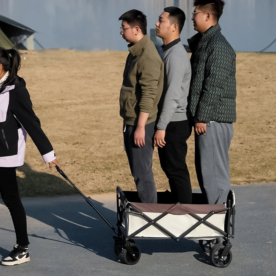 Heavy-Duty Folding Utility Wagon – Collapsible Outdoor Cart for Beach, Garden & Camping