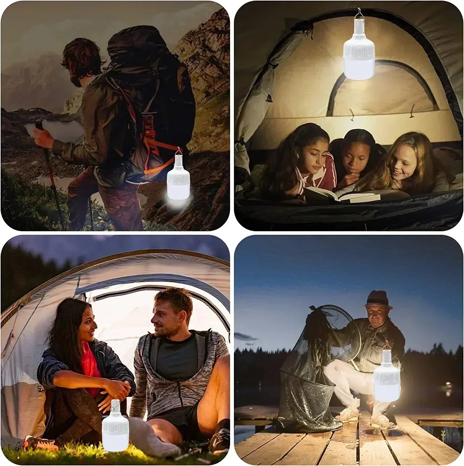 60W Rechargeable LED Emergency Lantern – Portable Outdoor Camping Light