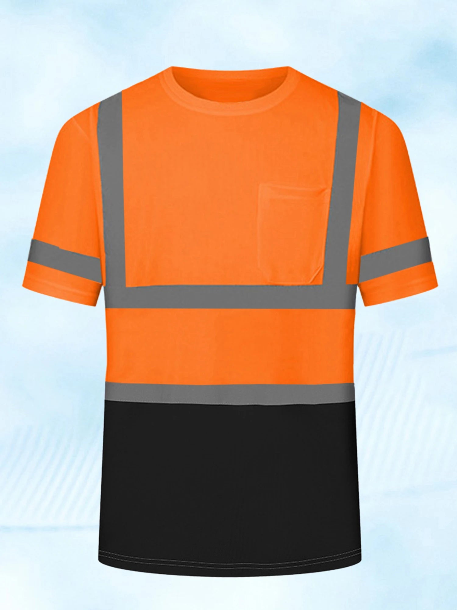 Men’s Hi-Vis Reflective Safety T-Shirt with Pocket