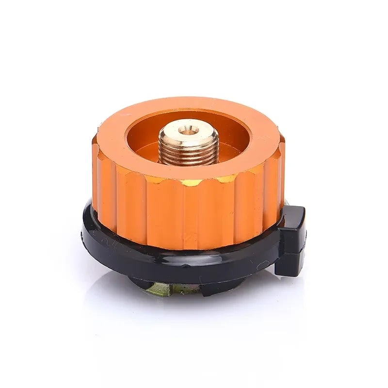 Camping Stove Gas Adapter – Split-Type Furnace Connector with Auto-Off Safety